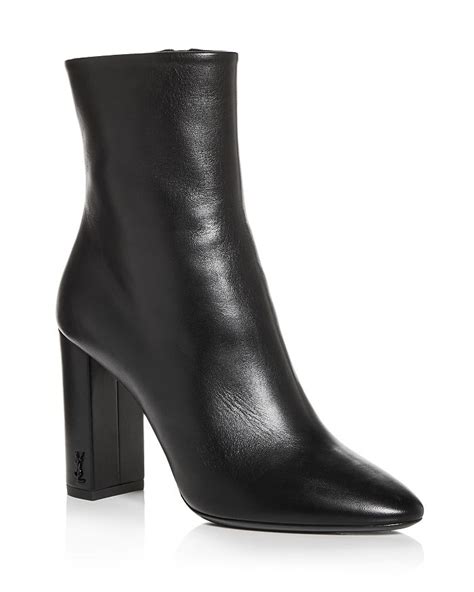 Saint Laurent Women's Lou Block Heel Booties 